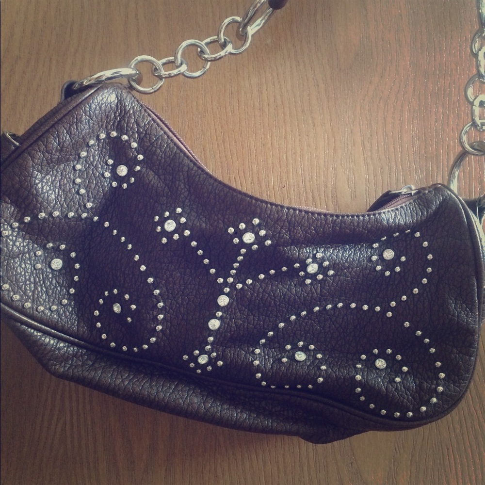 Leather bling purse